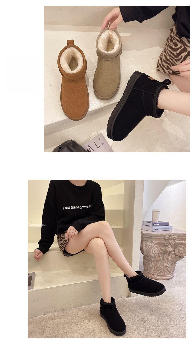 Schneeschuhe plus Größe Außenhandel Winter neue flache kurze Nordost-Baumwollschuhe Männer Fleece-gefüttert dicke warme Schneeschuhe Frauen_voghion.com