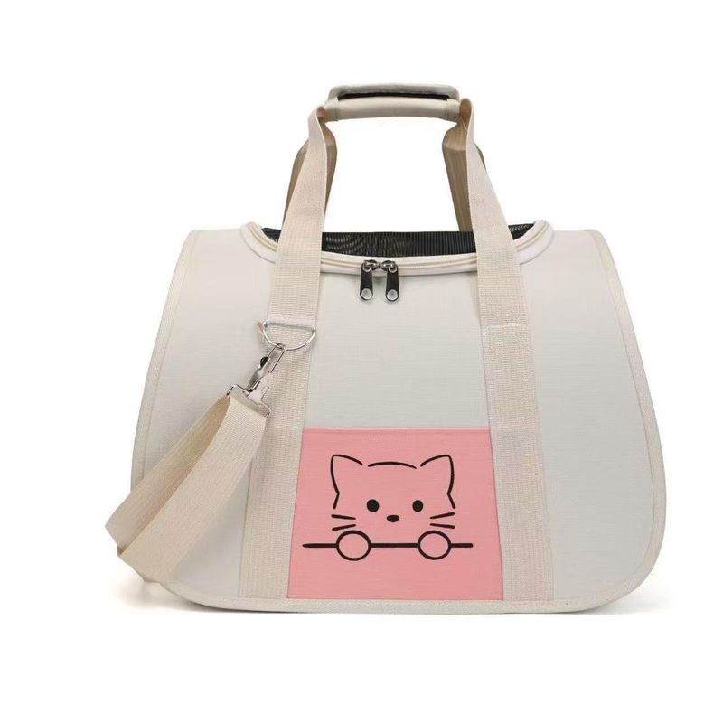 Bolsa de transporte para gatos plegable de un solo hombro, de gran capacidad, para exteriores, para mascotas_voghion.com