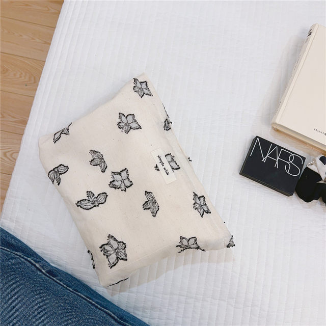 Καμβάς γυναικεία τσάντα καλλυντικών για μακιγιάζ Υφασμάτινη θήκη μακιγιάζ Τσάντα περιποίησης με φερμουάρ για θήκες οργάνωσης καλλυντικών κραγιόν ταξιδιού_voghion.com