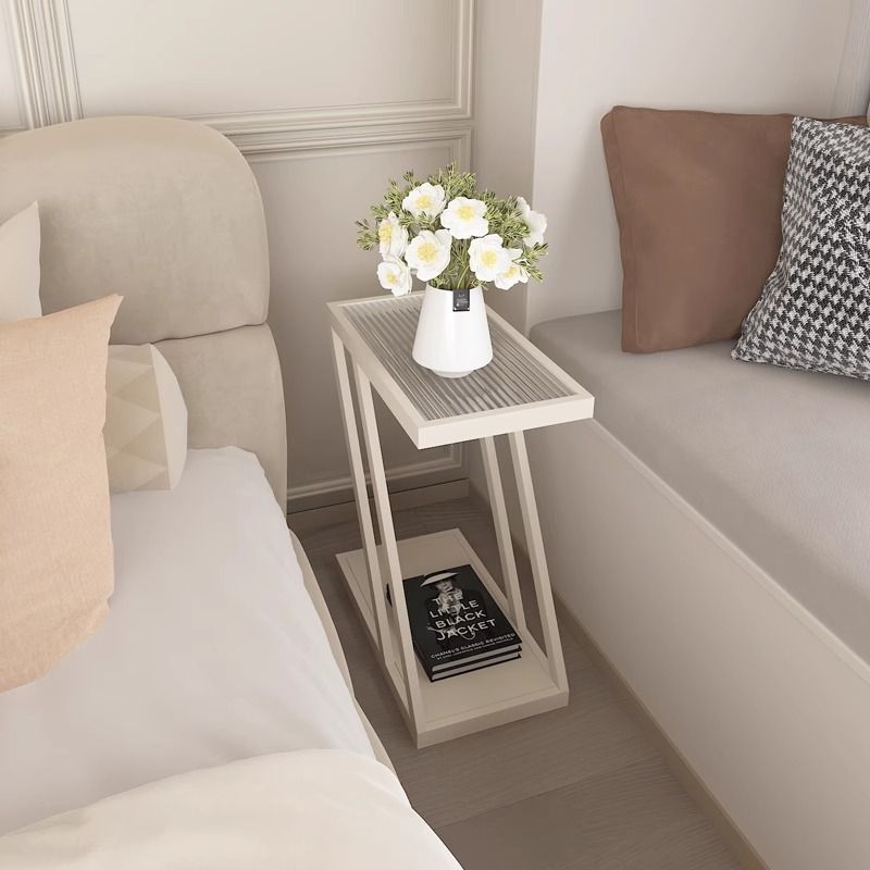 Divano da soggiorno, lato Changhong, scaffale portaoggetti in vetro, comodino ultra moderno, piccolo tavolo angolare stretto_voghion.com
