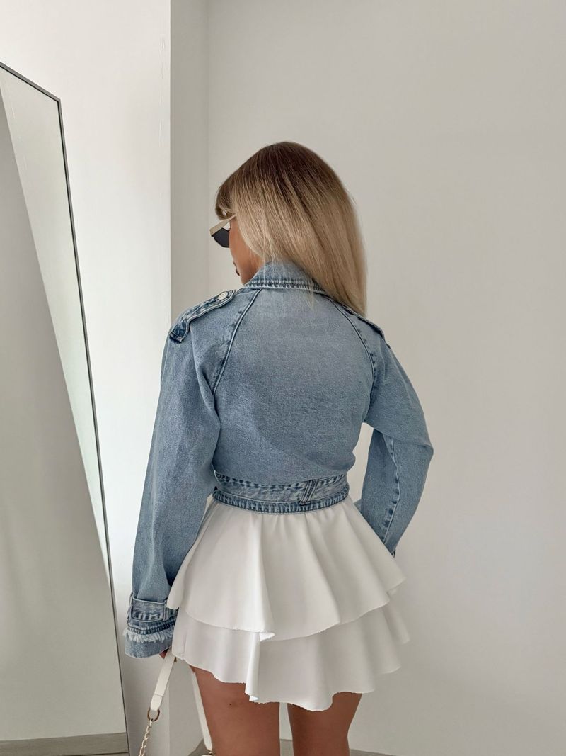 Giacca in denim da donna con colletto polo - Cappotto streetwear oversize a maniche lunghe per uno stile casual chic_voghion.com