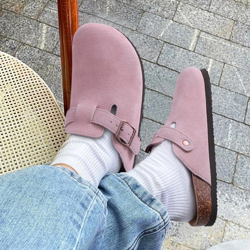 Bebealy Classic Mules Cork Footbed Clogs Slippers with Arch Support Fashion Beach Slides Soft Suede Potato Shoes For_voghion.com