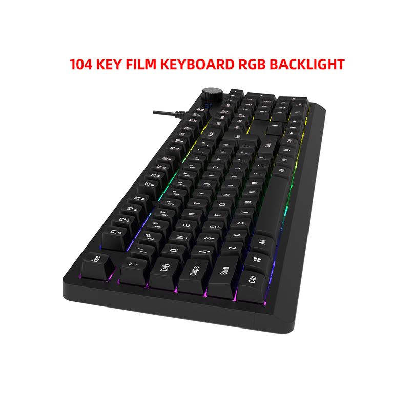 Teclado de filme com textura mecânica com fio personalizado Game Designer 2025, retroiluminação RGB com botão multimídia, teclado para jogos de computador_voghion.com