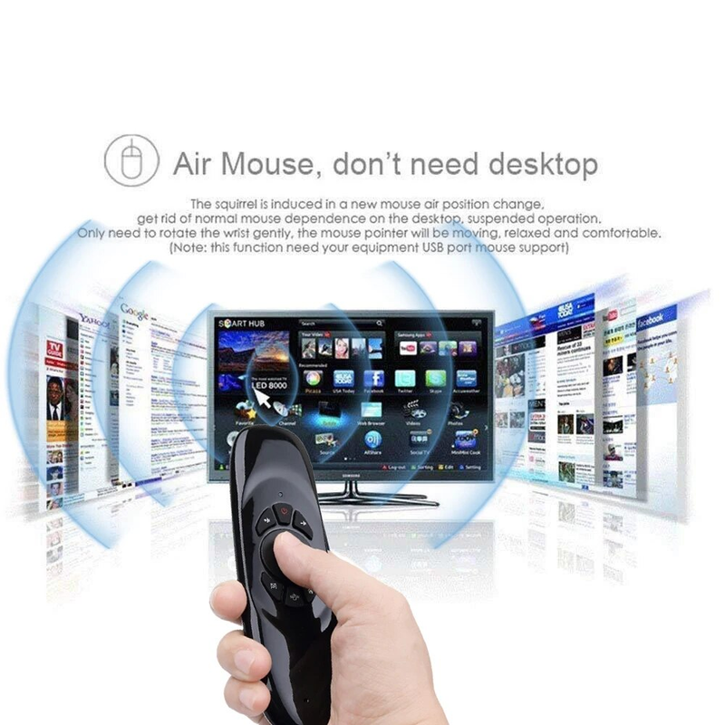 Pour Gyroscope 6 axes 2.4GHz clavier Fly Air souris sans fil Kyboards avec télécommande pour Smart TV Mini PC_voghion.com