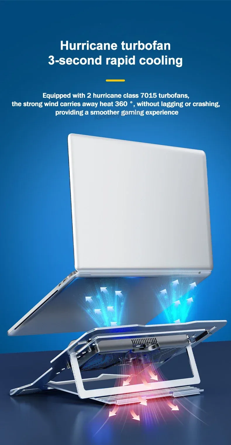 100% Authentic Product LZ-D20 Notebook Cooling Pad Aluminum Alloy Bracket Semiconductor Refrigeration Multi Angle Adjustable Laptop/Tablet_voghion.com