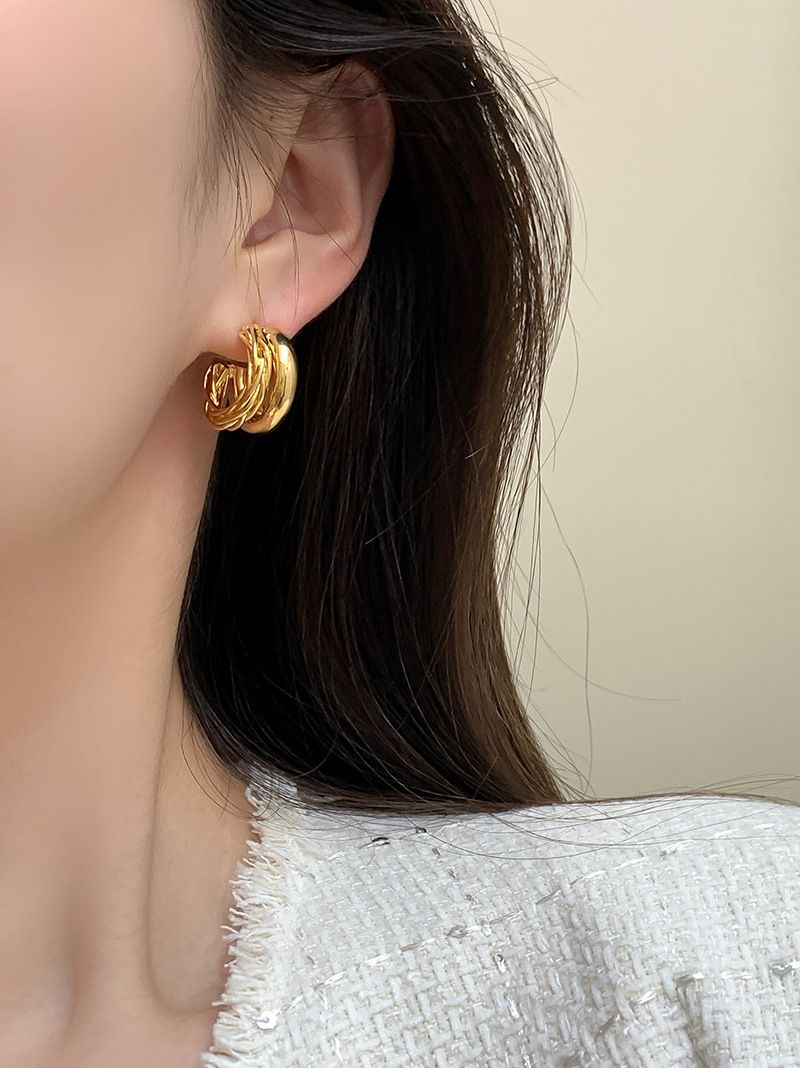 Orecchini a forma di C di alta qualità per donna, orecchini di design di nicchia, accessori per orecchie Yiwu_voghion.com