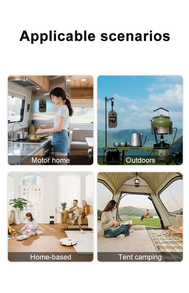 Portable Carbon Monoxide Detector, Temperature And Humidity, Long Battery Life, CO Alarm, Flashlight, Four In One, Long Battery Life_voghion.com