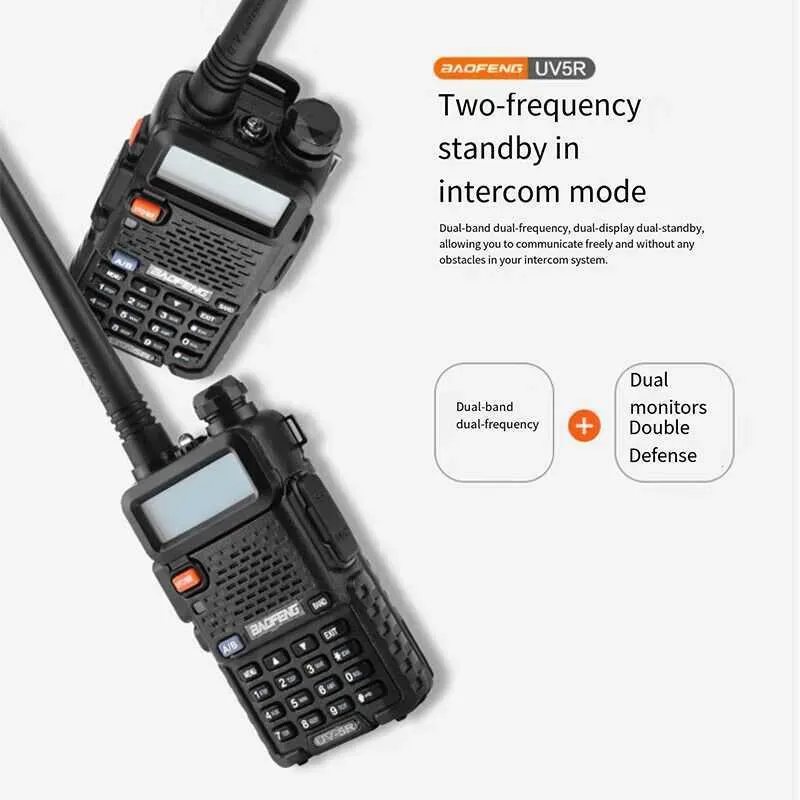 Lepsza jakość Baofeng UV-5R Ulepszony krótkofalówka - wysokiej mocy, bezprzewodowy radiotelefon FM o dużym zasięgu do zastosowań komercyjnych i cywilnych_voghion.com