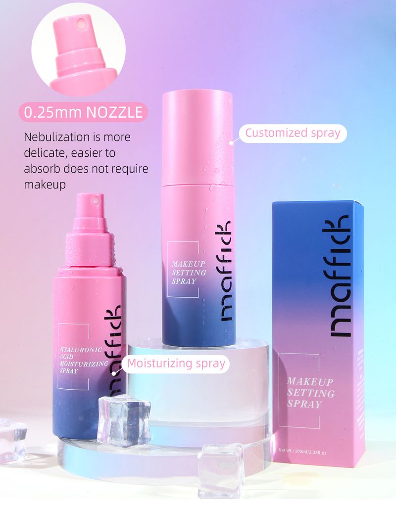 Gesichtsgrundierung MAFFICK Feuchtigkeitsspray mit Hyaluronsäure + erfrischendes Fixierspray Zwei Flaschen feuchtigkeitsspendendes Fixier-Make-up-Kombinationsset_voghion.com