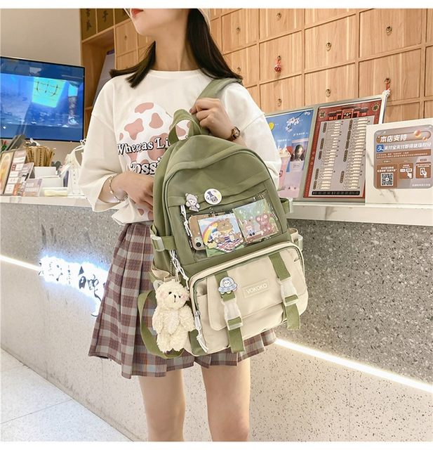 Rucsac de școală impermeabil pentru femei, model Kawaii, pentru adolescente, fete, studente, Bookbag, laptop, rucsac, drăguț, călătorie, geantă de mână_voghion.com