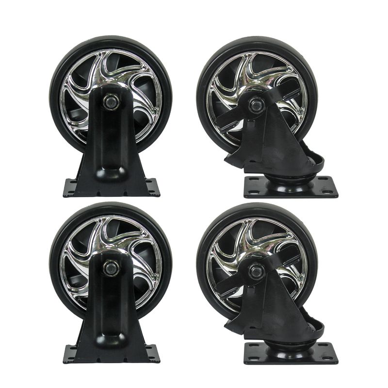 4 DRAWERS MULTIFUNCTIONAL TOOL CART WITH WHEELS AND WOODEN TOP-ORANGE_voghion.com