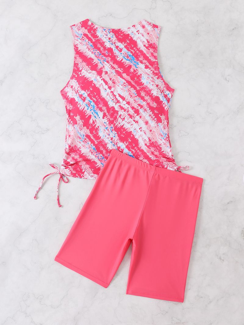 Maillot de bain deux pièces style tankini décontracté, style conservateur, style sport, tie-dye, tendance européenne et américaine 2025_voghion.com