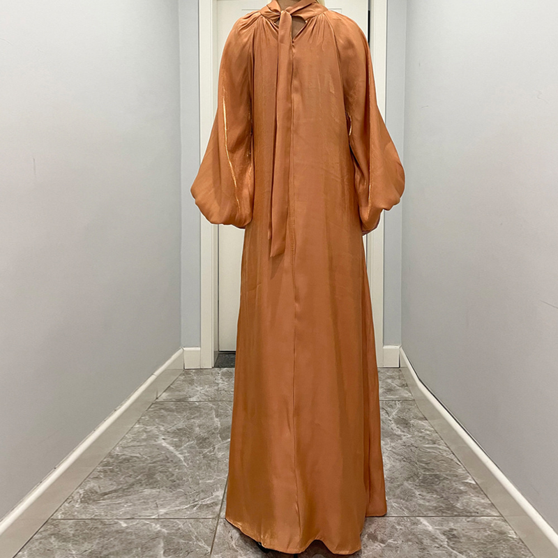 Abbigliamento femminile Abito da donna con maniche a lanterna Abito musulmano del Medio Oriente Musulmano_voghion.com