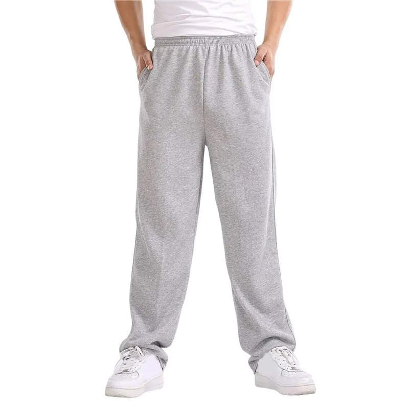 Pantalones holgados para hombre, pantalones de chándal ajustados de Color sólido, pantalones casuales elásticos, pantalones para correr de talla grande 4XL para hombre_voghion.com