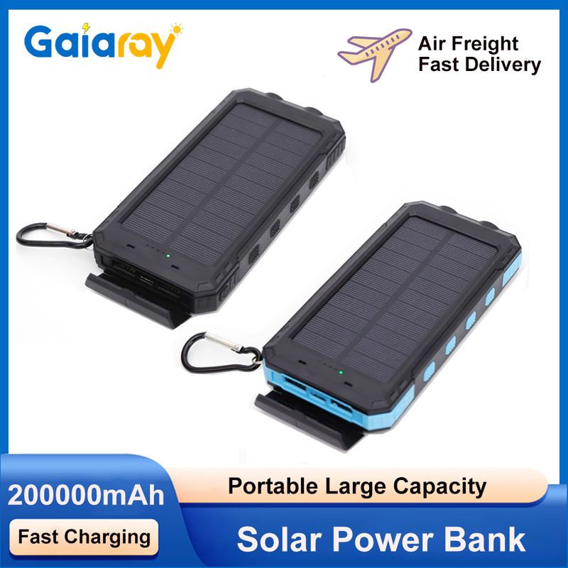 20000 MAh Solar Power Bank Outdoor Portable Large Capacitr External Battery With Flashlight For Camping_voghion.com