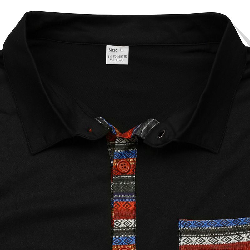 Men's Clothing TK New Summer Men's Loose Casual Light Luxury Bohemian Style Contrast Color Shirt Short Sleeved Cardigan_voghion.com