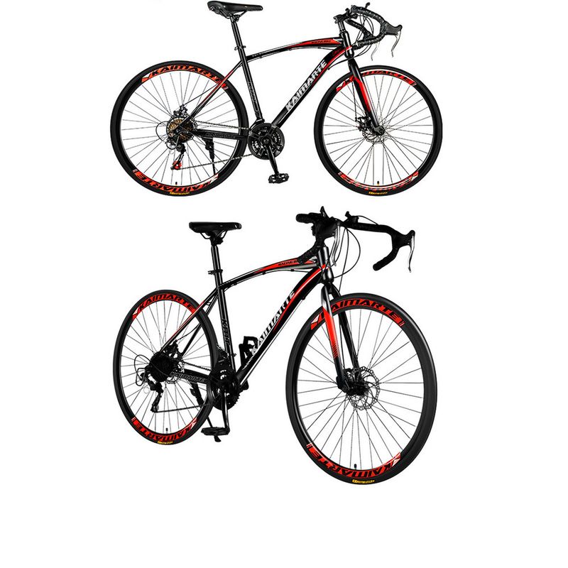 700C Road Bike With Drop Handlebars, Variable Speed, Dual Disc Brakes, Urban Racing, Unisex Student Commuter Bicycle_voghion.com