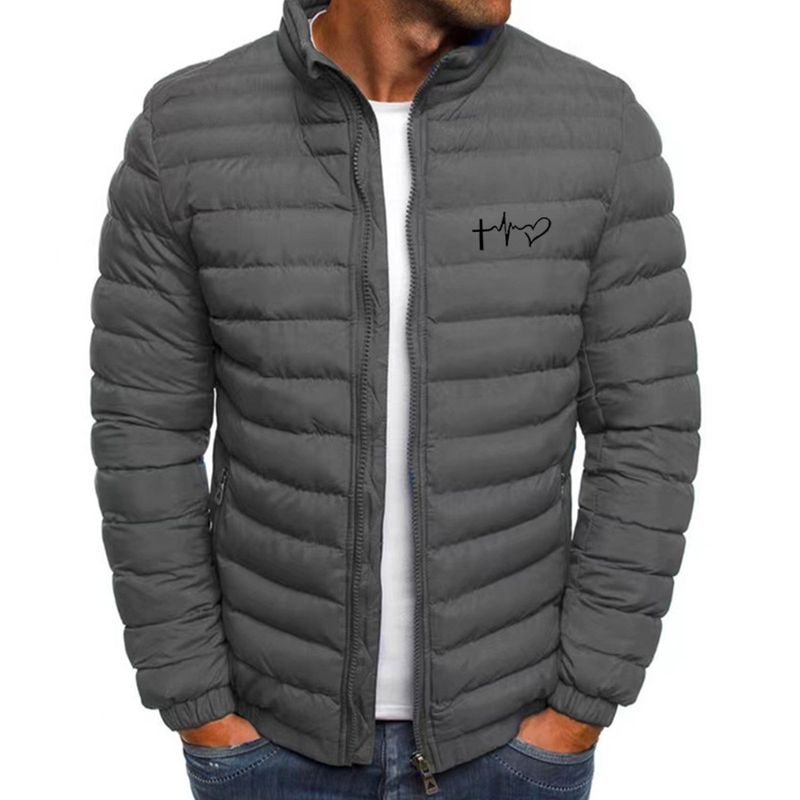 Herbst Winter Neue Einfarbige Jacke Einfache Und Elegante männer Baumwolle Mantel_voghion.com
