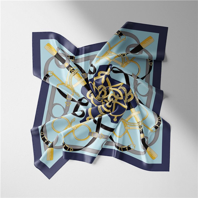 53 Small Square Belt Chain, Printed Silk New Professional Scarf, Satin Scarf_voghion.com