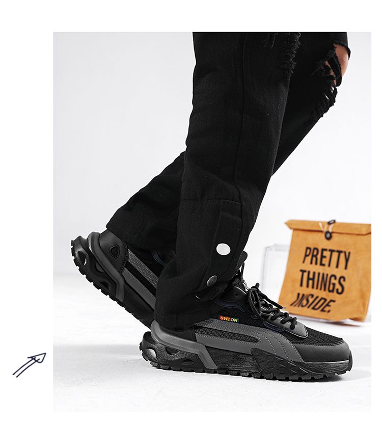Scarpe sportive estive da uomo 2024 nuove in rete Forrest Gump per ragazzi, casual, da corsa, nere, da papà, Putian, alla moda_voghion.com