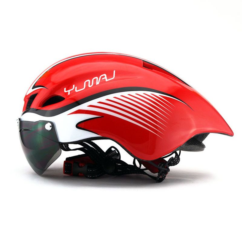 Popular Aero TT Road Cycling Protective Bicycle Helmet With Magnetic Windshield And Goggles Preferred_voghion.com