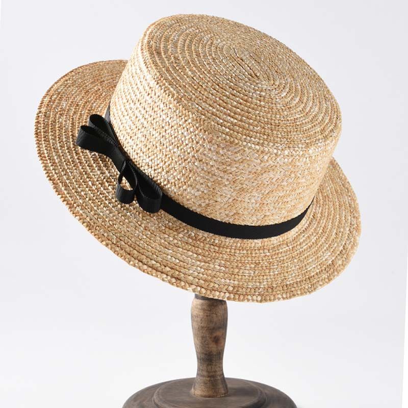 Fashion Fashion Classical Beach Ribbon Bowknot Boater Wide Brim Summer Sun Hats for Women Ladies Wheat Straw Cap Kentucky Derby Hat_voghion.com