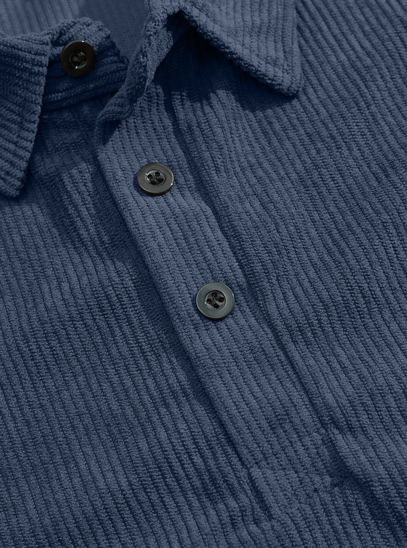 Cord-Poloshirt für Herren – Streetwear-Sweatshirt zum Knöpfen in Grau, Schwarz und mehr Herrenbekleidung_voghion.com
