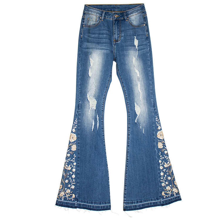 Γυναικεία ρούχα με τζιν για γυναίκες Βαριά βιομηχανία τρισδιάστατο κέντημα 3D Γυναικείο τζιν παντελόνι_voghion.com