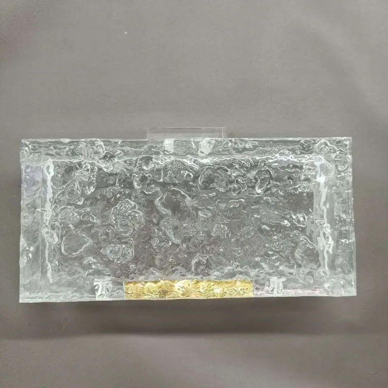 Nuova borsa da donna in acrilico trasparente con motivo Ice Crack da sera_voghion.com