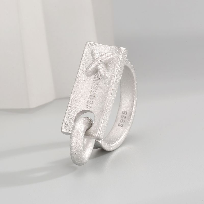 Cosmic Symbol "Reshape + O" Open Ring Niche Geometric Design Sense Unisex Trendy Cool For Men And Women_voghion.com