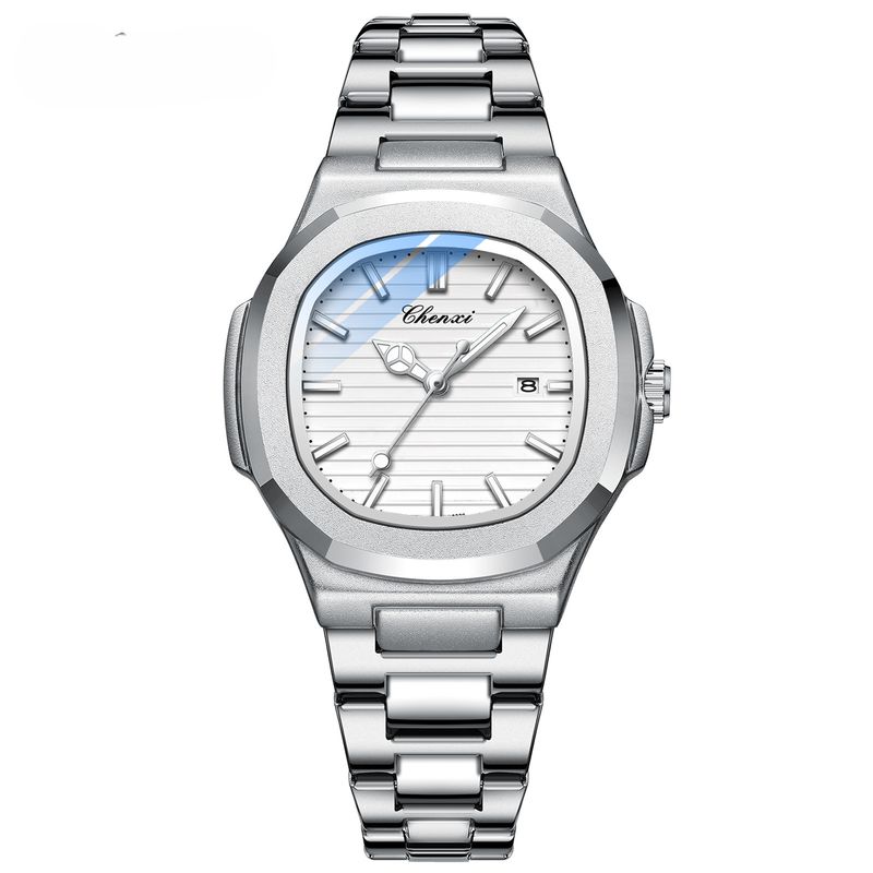 Steel Belt Watch Couple Luminous Waterproof Fashion Business Calendar Men And Women Quartz Watch Daily Commute Leisure Birthday Valentine's Day Gift_voghion.com