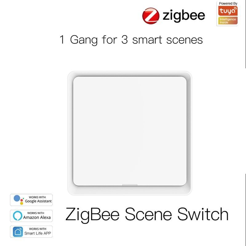 AUBESS 1/2/3/4 Gang Tuya ZigBee Smart Wireless Remote Szene Wand Schalter Push Button Controlle Über Alexa Google Hause_voghion.com