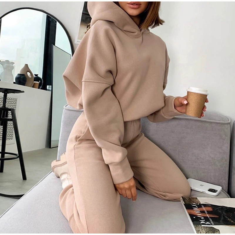 Women's new hooded sweatshirt set two-piece set_voghion.com