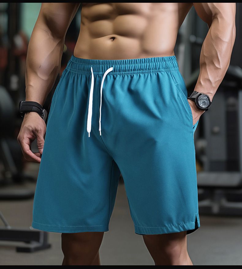 Shorts Men Summer Solid Color Large Size Loose Casual Pants Men Thin Quick Drying Running Sports Fitness Five Point Pants_voghion.com
