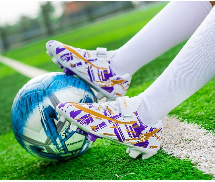 Nuove scarpe da calcio per bambini transfrontaliere per studenti, ragazzi e ragazze, TF, unghie rotte, velcro, scarpe da allenamento traspiranti da donna_voghion.com