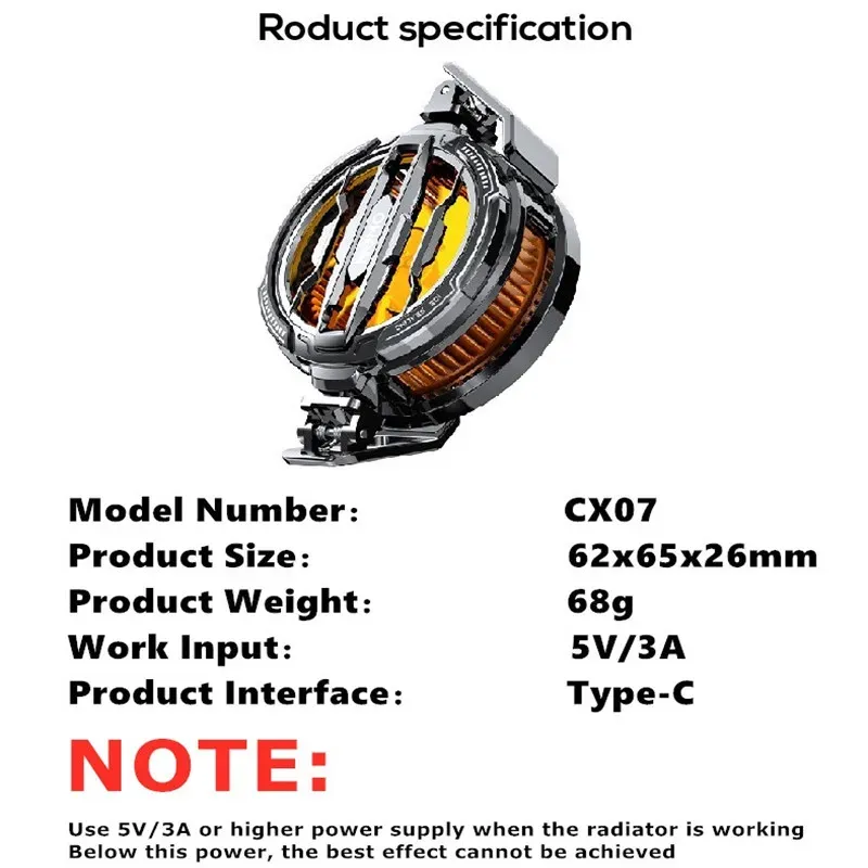 MEMO CX07 Mobile Phone Magnetic/Back-clip Semiconductor Type-C System Cooling Fan Radiator For IOS IPhone Android Cool_voghion.com
