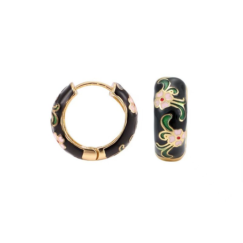 Orecchini pendenti versatili in rame smaltato Kenjie con micro intarsi colorati alla moda per donna_voghion.com