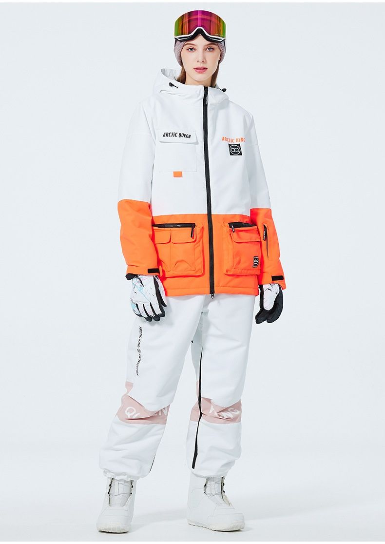 001 Set For Men Women, Couple Style, Warm Thickened, Korean Version Jacket Pants Set, Snowboard And Snow Ski Suit_voghion.com