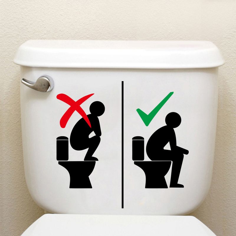 Creative figurine PVC CH81118 toilet reminder wall sticker_voghion.com