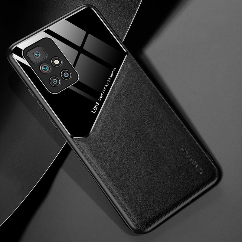 Redmi 10 Kılıf PU Deri ve Parlak PC Arka Kapak Yumuşak Çerçeve Darbeye Dayanıklı Telefon Kılıfı Xiaomi için_voghion.com