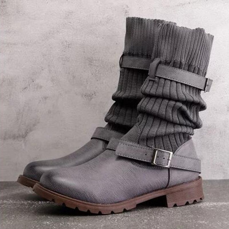 Women's Shoes Wool Large Size Leather Boots_voghion.com