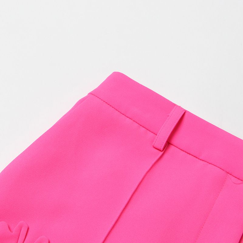 Women's Clothing Suit collar jacket micro-cropped pants three-dimensional floral embellishment suit_voghion.com
