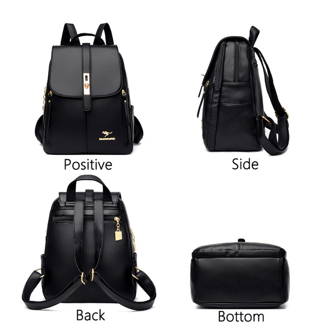 Women Large Capacity Backpack Purses High Quality Leather Female Vintage Bag School Bags Travel Bagpack Ladies Bookbag Rucksack_voghion.com