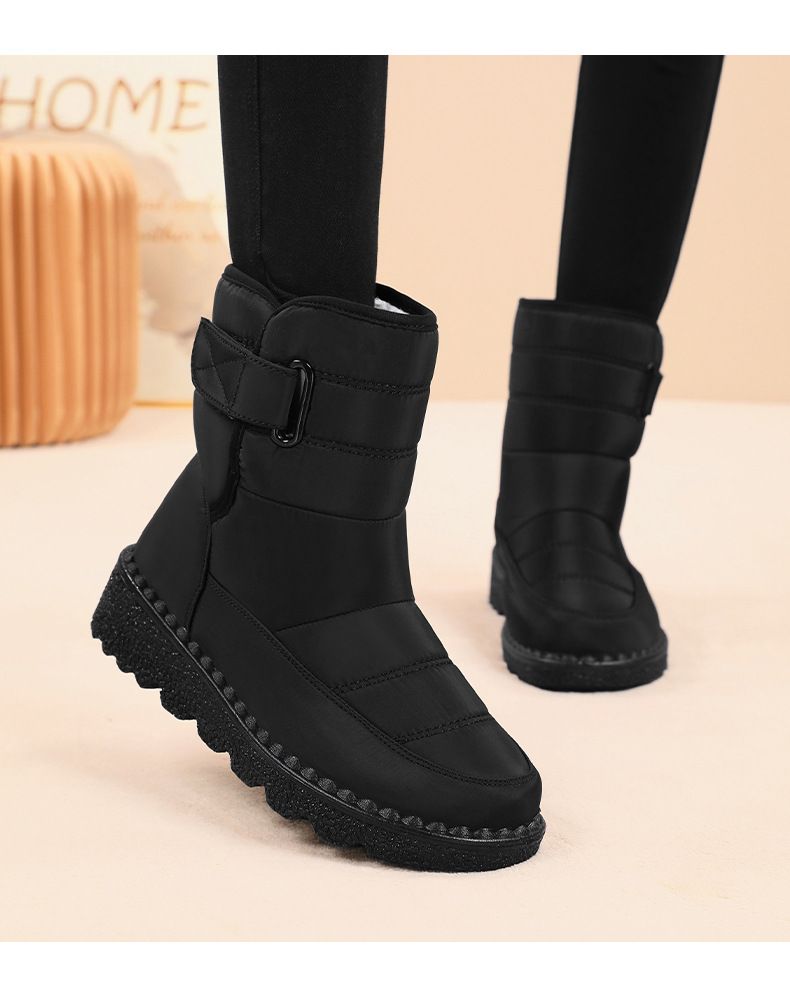 Snow Winter Thickened High-top Cotton Shoes Warm Fleece-lined Mid-calf Casual Women's Boots_voghion.com