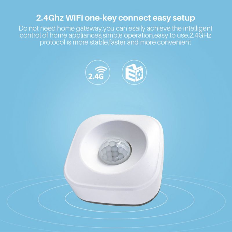 Sensore di movimento PIR WiFi intelligente per rilevatore di allarme del sensore a infrarossi del corpo umano Tuya APP SmartLife Sistema di sicurezza domestica con controllo remoto_voghion.com