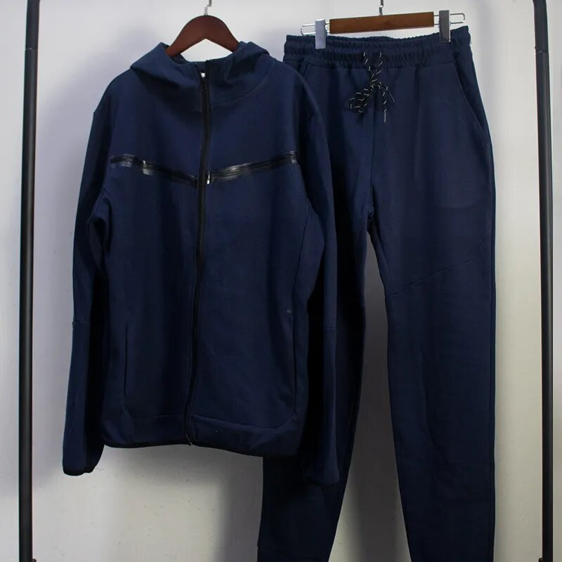 Men's Track Suits Thick Cotton Tech Sweatsuit Jogging Suit Unisex Custom Embroidery Sweatpants And Hoodie Set_voghion.com