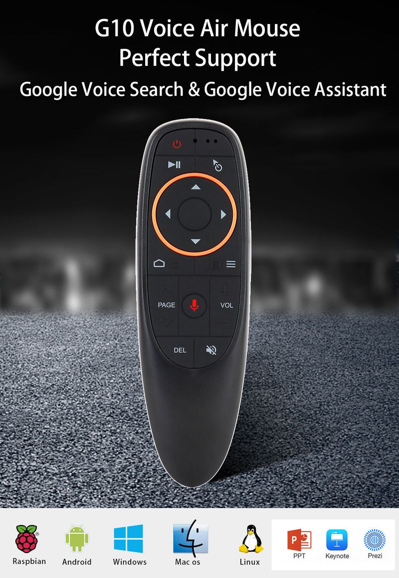 G10S Voice Flying Multi Versão Air Mouse Infravermelho Aprendizagem TV Box Controle Remoto com Giroscópio_voghion.com