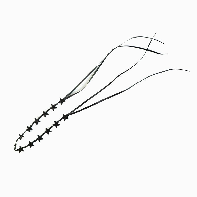 Collana da donna con girocollo lungo, con fiocco a stella in pizzo nero, catena corta_voghion.com