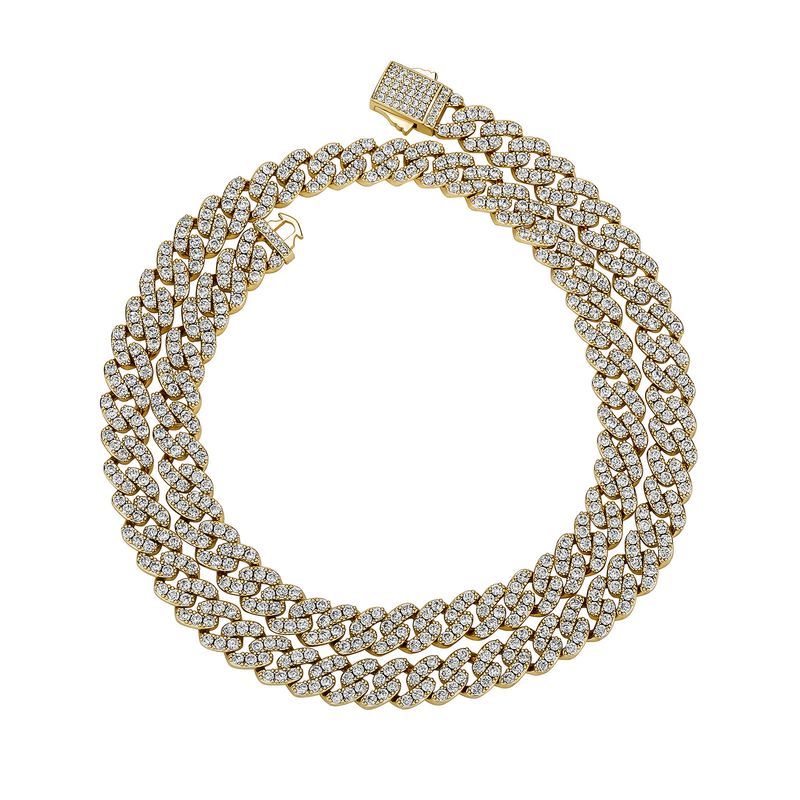Men And Women's Jewelry 9mm Cuban Link Chain With Micro-Pave Zirconia, Spring Clasp Necklace And Bracelet Set, Hip Hop Unisex Fashion Accessory_voghion.com