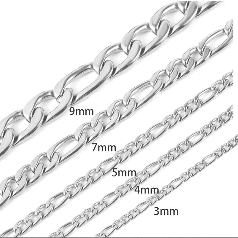 Stainless Multi-layer Steel NK Figaro Chain Layered Plated Simple Jewelry Men's Hip-hop Cuban Necklace_voghion.com